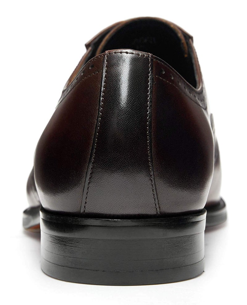FRASOICUS Menâ€™s Dress Shoes with Genuine Leather in Classic Brogue Elastic Band Oxford Formal (Dark Brown, Adult, Men, 11, Numeric, US Footwear Size System, Medium) - Image 5